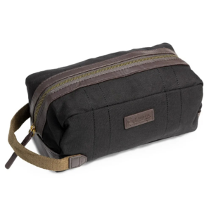 King's Collection Canvas & Leather Toiletry Travel Bag